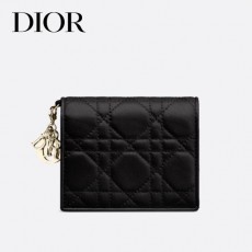 디올(DIOR) LADY DIOR 미니 지갑 - 블랙 까나쥬 양가죽