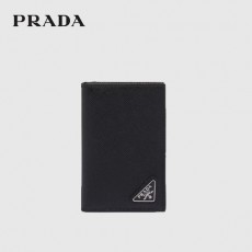 프라다(PRADA) 사피아노 가죽 카드 홀더 - 블랙